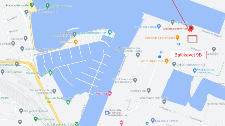 Google maps billede af vores nye adresse